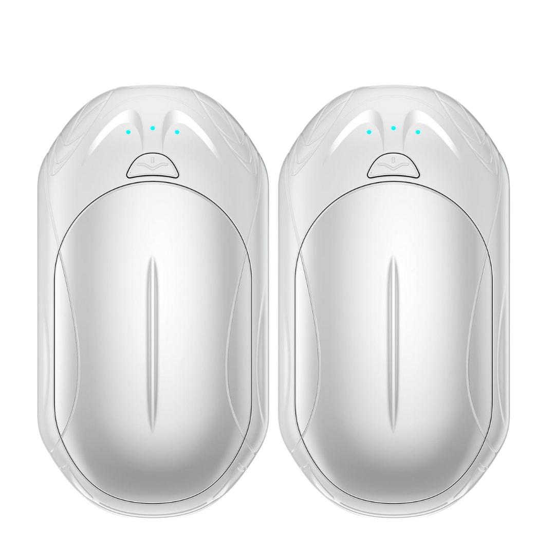 Rechargeable Two-Pack Hand Warmer Set with Adjustable Heat Levels
