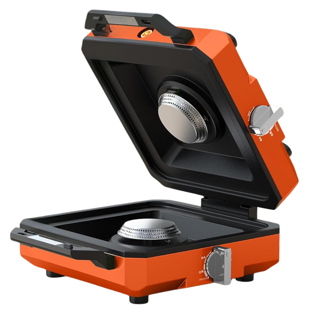 Portable 2-Burner Propane Camping Stove with Windshield & Carry Bag