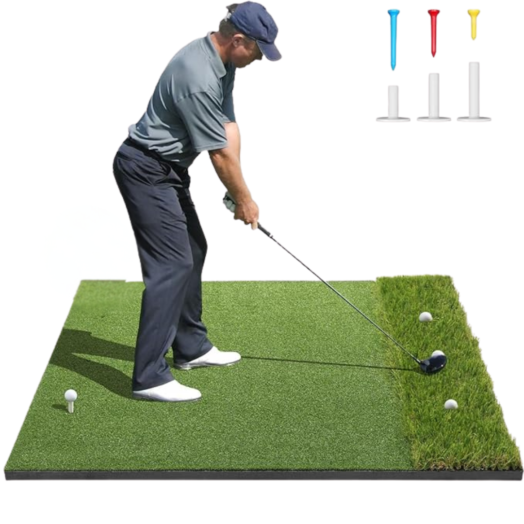 Dual-Turf Golf Practice Mat 60x48 Inches for Indoor and Outdoor Use