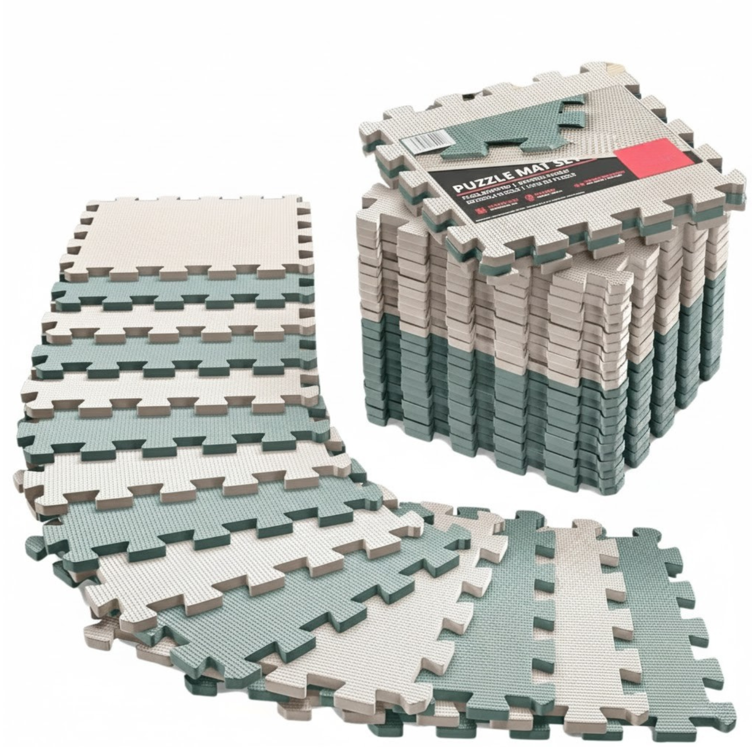 Interlocking EVA Foam Exercise Floor Mat Set for Home Gym or Garage