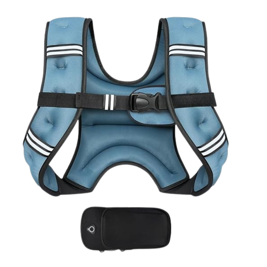 Adjustable Weighted Training Vest with Reflective Straps and Detachable Pouch