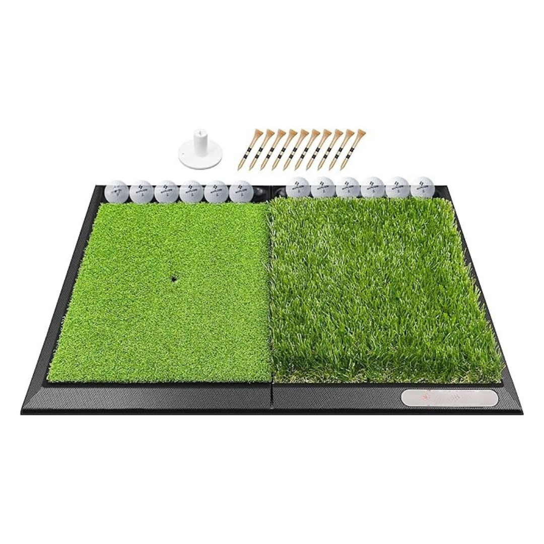 Foldable Heavy-Duty Golf Hitting Mat, Turf with 10 mm EVA Backing