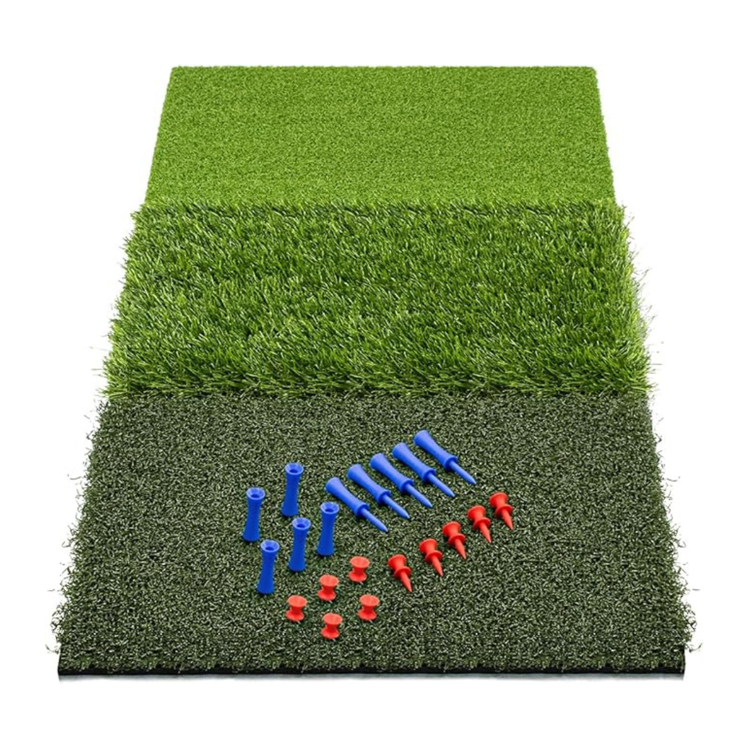 Foldable Heavy-Duty Golf Hitting Mat, Turf with 10 mm EVA Backing